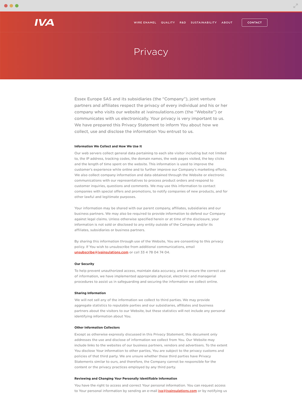 IVA Privacy